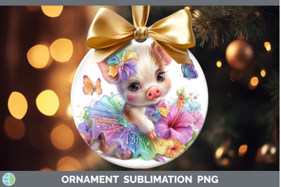 Pig Ornament Farm Rainbow Summer Sublimation Bauble Designs