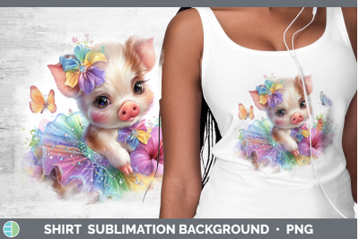 Pig Shirt Farm Rainbow Summer Sublimation Background Designs