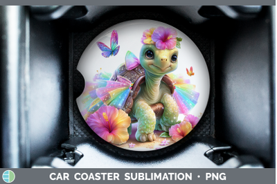 Tortoise Car Coaster Farm Rainbow Summer Sublimation Drink M