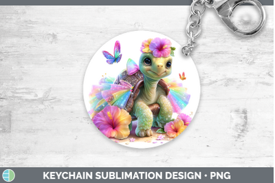 Tortoise Keychain Farm Rainbow Summer Sublimation Keyring De