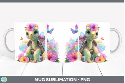 Tortoise Mug Wrap Farm Rainbow Summer Sublimation Coffee Cup