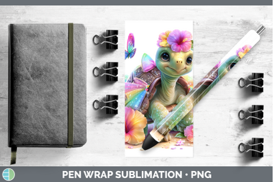 Tortoise Pen Wrap Farm Rainbow Summer Sublimation Pen Design