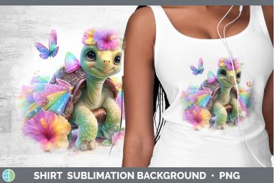 Tortoise Shirt Farm Rainbow Summer Sublimation Background De