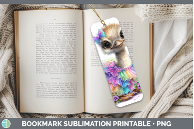 Ostrich Bookmark Farm Rainbow Summer Sublimation Printable D