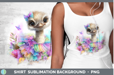 Ostrich Shirt Farm Rainbow Summer Sublimation Background Des