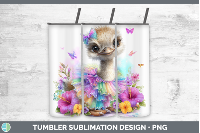 Ostrich Tumbler Farm Rainbow Summer Sublimation 20 oz Skinny