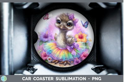 Emu Car Coaster Farm Rainbow Summer Sublimation Drink Mat De