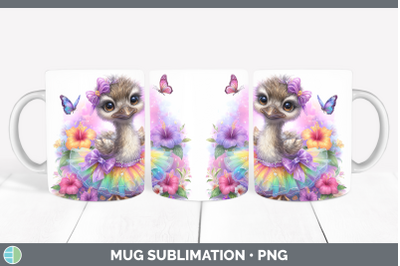 Emu Mug Wrap Farm Rainbow Summer Sublimation Coffee Cup Desi