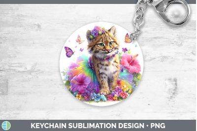 Andean Mountain Cat Keychain Wild Cats Rainbow Summer Sublim