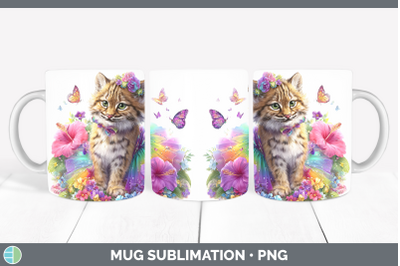 Andean Mountain Cat Mug Wrap Wild Cats Rainbow Summer Sublim