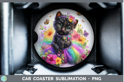 Black Panther Car Coaster Wild Cats Rainbow Summer Sublimati