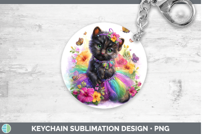 Black Panther Keychain Wild Cats Rainbow Summer Sublimation
