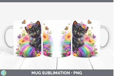 Black Panther Mug Wrap Wild Cats Rainbow Summer Sublimation