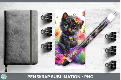 Black Panther Pen Wrap Wild Cats Rainbow Summer Sublimation