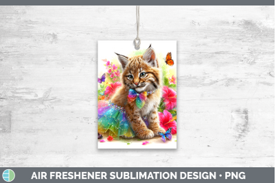Bobcat Air Freshener Wild Cats Rainbow Summer Sublimation Ca