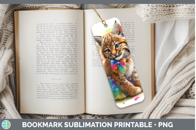 Bobcat Bookmark Wild Cats Rainbow Summer Sublimation Printab