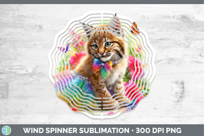 Bobcat Wind Spinner Wild Cats Rainbow Summer Sublimation Spi