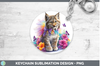 Canada Lynx Keychain Wild Cats Rainbow Summer Sublimation Ke