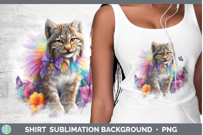 Canada Lynx Shirt Wild Cats Rainbow Summer Sublimation Backg