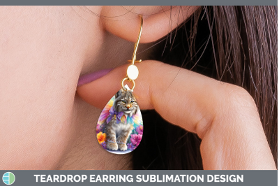 Canada Lynx Teardrop Earrings Wild Cats Rainbow Summer Subli