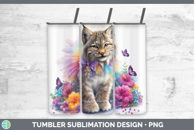 Canada Lynx Tumbler Wild Cats Rainbow Summer Sublimation 20