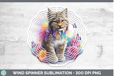 Canada Lynx Wind Spinner Wild Cats Rainbow Summer Sublimatio