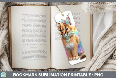 Caracal Bookmark Wild Cats Rainbow Summer Sublimation Printa