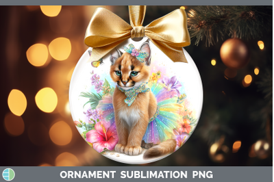 Caracal Ornament Wild Cats Rainbow Summer Sublimation Bauble