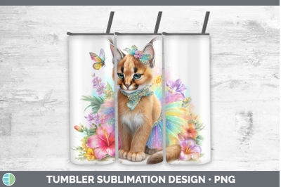 Caracal Tumbler Wild Cats Rainbow Summer Sublimation 20 oz S