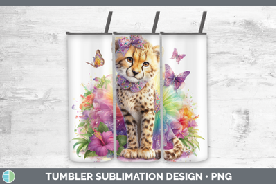 Cheetah Tumbler Wild Cats Rainbow Summer Sublimation 20 oz S