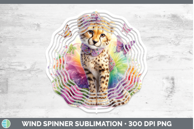 Cheetah Wind Spinner Wild Cats Rainbow Summer Sublimation Sp