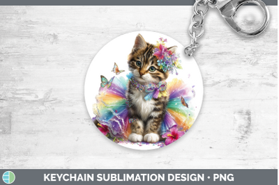 European Wildcat Keychain Wild Cats Rainbow Summer Sublimati