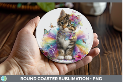 European Wildcat Round Coaster Wild Cats Rainbow Summer Subl