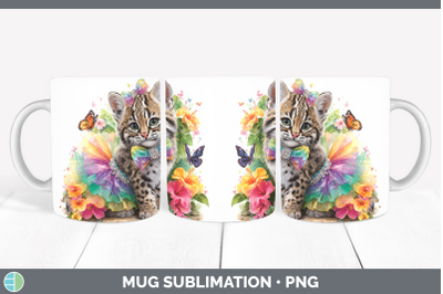Geoffroys Cat Mug Wrap Wild Cats Rainbow Summer Sublimation