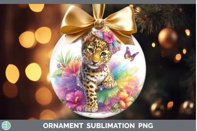 Jaguar Ornament Wild Cats Rainbow Summer Sublimation Bauble