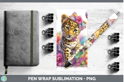 Jaguar Pen Wrap Wild Cats Rainbow Summer Sublimation Pen Des