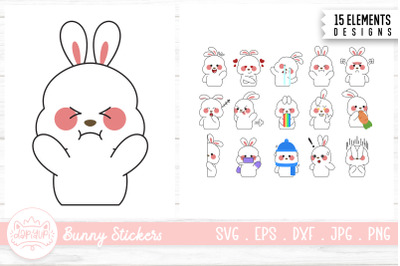 Cute and Funny Bunny Clipart Bundle