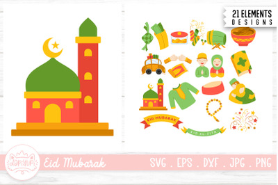 Eid Mubarak Clipart Bundle