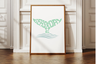 Seas the Day Whale Tail SVG Cut File