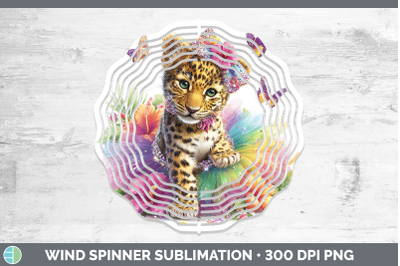 Jaguar Wind Spinner Wild Cats Rainbow Summer Sublimation Spi