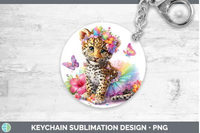 Leopard Keychain Wild Cats Rainbow Summer Sublimation Keyrin