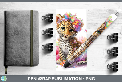 Leopard Pen Wrap Wild Cats Rainbow Summer Sublimation Pen De