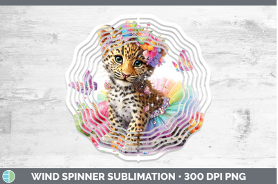 Leopard Wind Spinner Wild Cats Rainbow Summer Sublimation Sp