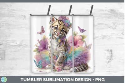 Leopard Clouded Tumbler Wild Cats Rainbow Summer Sublimation