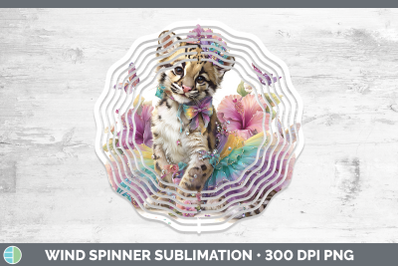 Leopard Clouded Wind Spinner Wild Cats Rainbow Summer Sublim