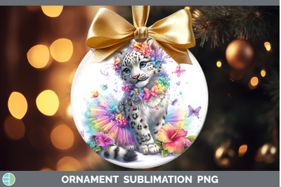 Leopard Snow Ornament Wild Cats Rainbow Summer Sublimation B