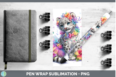 Leopard Snow Pen Wrap Wild Cats Rainbow Summer Sublimation P