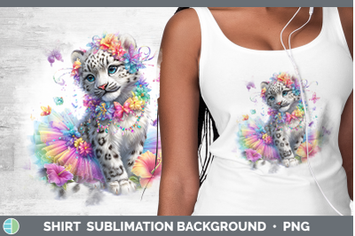 Leopard Snow Shirt Wild Cats Rainbow Summer Sublimation Back