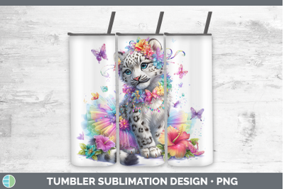 Leopard Snow Tumbler Wild Cats Rainbow Summer Sublimation 20