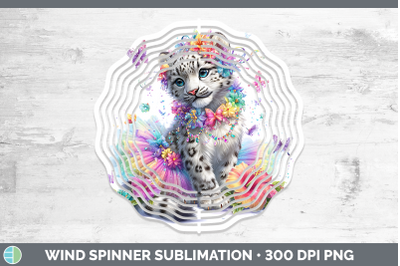 Leopard Snow Wind Spinner Wild Cats Rainbow Summer Sublimati